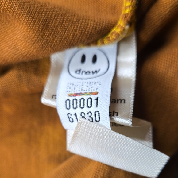 Drew House Secret SS Brown Ti Dye Tee with Yellow Logo - Picture 4 of 10